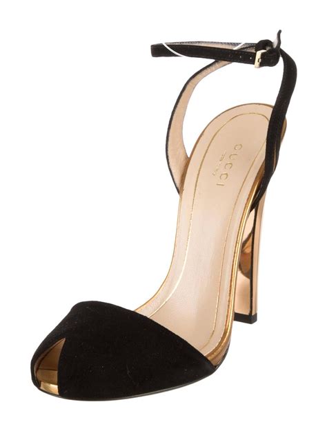 gucci shoes black heels|Gucci heels black and gold.